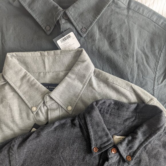 Bundle of Three Club Monaco Slim Fit Cotton Shirts - New - Picture 1 of 4